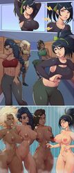 4girls akali big_ass big_breasts blonde_hair comic completely_nude dark-skinned_female dreadlocks female_only ffff_foursome foursome green_eyes greenmarine hairless_pussy hourglass_figure innocent large_breasts league_of_legends locker_room no_bra no_panties rell_(league_of_legends) samira_(league_of_legends) senna_(league_of_legends) shower sports_bra sportswear yellow_eyes yuri rating:Explicit score:504 user:Neeko-pounder