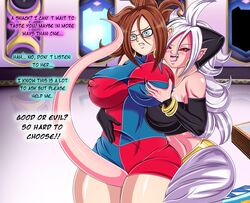 2010s 2girls android android_21 android_21_(human) angry arabian_clothes ass belly_dancer between_legs between_thighs big_ass big_breasts big_thighs bio-android_(dragon_ball) black_sclera blue_eyes bluegraves blush breast_press breast_squeeze breast_squish breasts brown_hair busty casual censored clone clonecest curly_hair curvaceous curvy curvy_figure dark_persona dragon_ball dragon_ball_fighterz dragon_ball_super dress dress_shirt dual_persona evil_smile female female_only fight food glasses gloves gold_jewelry good_girl grope groping groping_breasts groping_from_behind harem_girl harem_outfit holding_breast hourglass_figure hug huge_breasts human humanoid incest large_breasts legs lips lipstick long_hair looking_at_viewer majin majin_android_21 megane milf miniskirt monster_girl open_mouth panties pink_skin pointy_ears purple_eyes red_eyes revealing_clothes revealing_clothing seductive seductive_look seductive_smile self_fondle selfcest sexually_suggestive sharp_teeth silver_hair skirt skirt_lift sleeves smile spiky_hair sweat symmetrical_docking tail thick thick_thighs thighs time_vault_(dragon_ball) tongue tongue_out voluptuous vomi_(dragon_ball) white_hair wide_hips yuri rating:Explicit score:194 user:DBgirls457