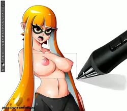 !!! 1girls 4th_wall_breaking animated big_breasts breast_expansion breasts dialogue eyelashes female female_only huge_breasts inkling inkling_girl light_skin long_hair nintendo onomatopoeia orange_hair sound sound_effects splatoon topless topless_female video witchking00 rating:Explicit score:244 user:Devilday