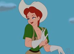 1girls big_breasts blue_eyes cleavage cowboy_boots cowboy_hat cowgirl disney female female_focus female_only inusen melody_time nipples one_breast_out red_hair red_lips slue-foot_sue smirk rating:Explicit score:53 user:SuperAndroid13