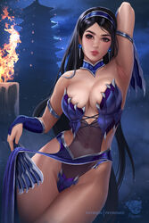 1girls 2d armpits black_hair brown_eyes cleavage fingerless_gloves kitana large_breasts looking_at_viewer mortal_kombat mortal_kombat_(2011) prywinko revealing_clothes voluptuous rating:Questionable score:171 user:TheKindHaremMaster