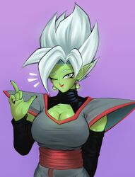 1girls big_breasts breasts core_person dragon_ball dragon_ball_super earrings echosaber female female_zamasu goddess green_skin humanoid lipstick pointy_ears rule_63 shounen_jump solo spiky_hair super_saiyan super_saiyan_rose tagme white_hair zamasu rating:Questionable score:214 user:db_gals