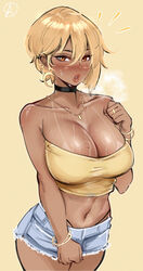 1girls almualim blonde_hair breasts female gyaru hi_res huge_breasts original original_character short_hair sweat sweaty_body tan tan-skinned_female tanned_skin rating:Questionable score:336 user:Aeolus_HX