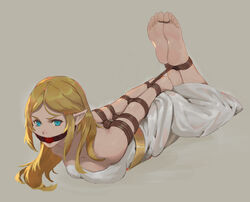 1girls angry arms_behind_back arms_tied arms_tied_behind_back ball_gag bare_feet bare_shoulders barefoot big_breasts blonde_female blonde_hair blue_eyes bondage bound_ankles bound_arms bound_legs bound_wrists breasts breath_of_the_wild clothed demigoddess dress elf feet feet_together feet_up female female_only femsub full_body fully_clothed gag gagged grey_background hogtie hogtied hylian hyrule_warriors:_age_of_calamity large_breasts long_hair looking_at_viewer lying medium_breasts nintendo official_alternate_costume on_stomach pointy_ears princess princess_zelda rainnear rope rope_bondage simple_background slutty_whore soles solo solo_female straight_hair strapless strapless_dress the_legend_of_zelda toes toes_tied white_dress zelda's_ceremonial_robes zelda_(breath_of_the_wild) rating:Explicit score:327 user:Keclema