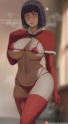 1girls bikini black_hair blindfold boruto:_naruto_next_generations christmas christmas_outfit coming_out female genitals hairy_pussy hyuuga_hinata lesbian lgbt light-skinned_female light_skin long_hair mature_female micro_bikini milf mother naked naked_female naruto oroborusart savagexthicc short_hair rating:Explicit score:187 user:Aeolus_HX