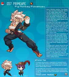 english_text highres kinkymation martial_arts_uniform muscular_female nintendo page_57 page_number pokémon_(species) pokemon pokemon-girl_encyclopedia pokemon_rgby pokemorph pokemusu primeape profile sarashi sharp_teeth text text_box rating:Questionable score:101 user:!nner$elf89