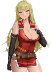 1girls bare_shoulders bare_thighs belt belt_buckle big_breasts blonde_hair breasts buckle cleavage closed_mouth dada_(dadada_20) eyebrows_visible_through_hair female fingerless_gloves fire_emblem fire_emblem:_the_binding_blade gloves hand_on_own_chest highres igrene_(fire_emblem) large_breasts long_hair nintendo solo_female upper_body yellow_eyes rating:Questionable score:70 user:kris923