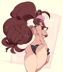 1girls big_breasts bikini blue_eyes breasts brown_hair curvy_figure eye_contact female hat high_resolution hilda_(pokemon) long_hair looking_at_viewer looking_back nac000 nintendo pokemon pokemon_bw solo standing thick_thighs thighs very_long_hair rating:Questionable score:119 user:Ugabuga