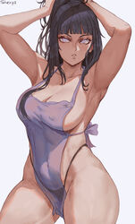 1girls areolae armpits arms_above_head asian ass_visible_through_thighs bare_shoulders big_breasts black_hair blue_hair boruto:_naruto_next_generations collarbone cutesexyrobutts_(style) dark_blue_hair female female_focus female_only fringe goth hi_res high_resolution highres hime_cut hyuuga_hinata large_breasts long_hair looking_at_viewer midriff naruto naruto_shippuden nipples pale_skin patreon patreon_username seductive_eyes seductive_look shexyo shy solo tagme thick_thighs white_eyes rating:Questionable score:447 user:Spider-Blitz_