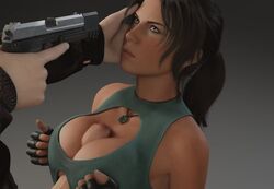 1boy 1girls 3d angry animated at_gunpoint big_penis breast_press brown_eyes brown_hair cleavage cleavage_cutout dark_hair death_stare erection evilaudio eyelashes female female_focus fingerless_gloves firearm forced forced_at_gunpoint forced_paizuri foreskin foreskin_folds fully_retracted_foreskin gun_to_head gunpoint handgun holding_weapon human intact lara_croft lara_croft_(survivor) large_penis light-skinned_male looking_up male moving_foreskin nagoonimation nail_polish nose_piercing padded_gloves paizuri paizuri_under_clothes pale-skinned_male pale_skin partial_male partially_retracted_foreskin penis penis_through_fly pistol ponytail rape realistic shorter_than_10_seconds sound straight tied_hair titjob tomb_raider tomb_raider_(survivor) uncut unsure veiny_penis video weapon rating:Explicit score:1491 user:EvilAudio