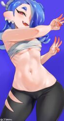 1girls absurd_res alternate_version_available armpit_crease armpits bandaged_chest blue_theme breasts cephalopod_eyes cephalopod_humanoid chest_wraps deep_cut_(splatoon) eye_contact female fully_clothed half-closed_eyes humanoid jtveemo looking_at_viewer nintendo octoling octopus_girl piercing pointy_ears red_eyes shiver_(splatoon) small_breasts solo solo_female splatoon splatoon_3 standing tentacle_hair tight_clothing tight_pants toned toned_female wraps rating:Safe score:418 user:Z_Series