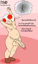  blush brian_(thespiderbunny) digital_drawing_(artwork) digital_media_(artwork) long_penis male nintendo reference_sheet shoes slightly_chubby spoodydood stretching super_mario_bros. toad_(mario) toony toony_face veiny_penis  rating:explicit score: user:bot