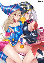 2girls alternate_costume asymmetrical_docking bare_legs between_breasts breasts corrin_(fire_emblem) corrin_(fire_emblem)_(female) cosplay crossover dark_magician_girl dark_magician_girl_(cosplay) female female_only fire_emblem fire_emblem_awakening fire_emblem_fates gagaga_girl kaos_art large_breasts licking licking_object looking_at_viewer multiple_girls nintendo phone robin_(fire_emblem) robin_(fire_emblem)_(female) sideboob suggestive thighs yu-gi-oh! rating:Safe score:88 user:reflet1