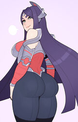 1girls 2021 absurdres ass big_ass female female_only fully_clothed highres irelia_xan league_of_legends looking_at_viewer looking_back solo splashbrush thick_thighs wide_hips rating:Questionable score:398 user:justausername