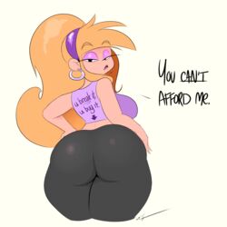 ass big_ass big_breasts big_butt bimbo blonde_hair bottom_heavy breasts bubble_ass bubble_butt condescending confident curvaceous curvy disney disney_channel fat_ass fat_butt female female_only gravity_falls haughty_face hoop_earrings implied_prostitution large_ass large_breasts large_butt leggings looking_at_viewer looking_back mean ota_(artist) pacifica_northwest tank_top text thick_ass thick_thighs voluptuous wide_hips rating:Questionable score:461 user:symbiotical