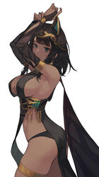 1girls animal_ears arched_back arm_warmers armlet armpits arms_up ass bangs black_clothing black_hair bracelet breasts brown_skin busty cleavage clothing cowboy_shot curvaceous dark-skinned_female dark_skin egyptian egyptian_mythology elbow_gloves female female_focus female_only gold green_eyes hair_ornament highres hourglass_figure jewelry kushima_rei large_breasts loincloth looking_at_viewer original original_character panties pelvic_curtain posing revealing_clothes set_(mythology) short_hair side_view sideboob simple_background solo solo_focus thick_thighs thighlet thighs rating:Questionable score:170 user:oldspice1