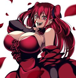 1girls aka_noju armpits big_breasts blood blush camui_kamui choker cleavage crazy crazy_eyes female female_only gloves huge_breasts light-skinned_female light_skin long_hair open_mouth petals red_dress red_eyes red_hair solo thin thin_waist top_heavy voluptuous yandere rating:Questionable score:228 user:Bluehawaii095