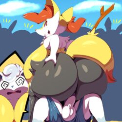 1boy 1girls @_@ absurd_res alolan_vulpix ambiguous_penetration anthro ass balls big_ass big_breasts braixen fat_ass fox_ears fox_tail furry grabbing_ass high_resolution huge_ass huge_breasts humanized large_ass large_breasts massive_ass nintendo penis pokémon_(species) pokemon pokemon_sm pokemon_xy public public_sex shorts testicles thick_ass trinity-fate62 vulpix white_fur rating:Explicit score:271 user:Ugabuga