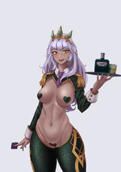 1girls big_breasts black_heart_pasties black_pasties blue_fingernails celdalin condom female female_focus female_only league_of_legends mole mole_on_breast mole_under_eye nipple_covers qiyana_yunalai reverse_bunnysuit riot_games simple_background solo solo_female solo_focus tagme topless white_hair rating:Explicit score:149 user:Hantise