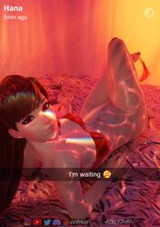 1girls 3d blender d.va female female_only forceballfx looking_at_viewer overwatch pinup solo rating:Questionable score:168 user:justausername