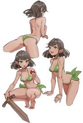 1girls absurd_res angry arched_back ass ass_focus back back_view bare_legs bare_shoulders barefoot breasts brown_hair brown_skin cleavage cowboy_shot dark-skinned_female dark_elf dark_skin elf fangs feet female female_only front_view green_eyes hand_on_breast kiritzugu legs_apart looking_at_viewer medium_breasts multiple_angles multiple_poses navel original pointy_ears posing short_hair side_view smile solo stomach swimsuit thick_thighs thighs tiptoes toes toned toned_female tongue tongue_out topless rating:Questionable score:118 user:oldspice1