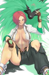 bob_cut giovanna_(guilty_gear) guilty_gear guilty_gear_strive looking_at_viewer recolor red_hair rei_(guilty_gear) short_hair sitting torn_clothes torn_clothing wolf rating:Explicit score:98 user:Lord_of_bitches