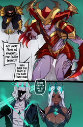 2021 2boys 2girls comics dark-skinned_female dark_skin jarvan_lightshield_iv karma_(league_of_legends) league_of_legends mind_control mr.skull page_17 ratatatat74 riot_games ruination_(comic) ruined_karma ruined_king_symbol ruined_makeup shyvana text the_ruined_king_saga viego_(league_of_legends) white_hair rating:Questionable score:163 user:Nashor