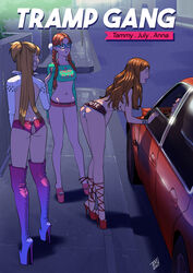 1boy 2021 3girls anna_(tekuho) bare_ass bare_back blue_high_heel_boots bottomless bottomless_female bottomless_skirt braces braided_hair breasts breasts_out buttplug car earrings english_text full_body functionally_nude functionally_nude_female glasses high_heel_boots high_heels high_heels_boots hoop_earrings innie_pussy inside_car jewel_buttplug july_(tekuho) long_hair looking_at_another medium_ass medium_breasts microskirt nerd night no_panties open_mouth open_toe_shoes original pigtails pink_high_heel_boots platform_boots platform_heels princess_plug prostitution public_topless pussy pussy_peek red_car red_high_heel_boots revealing_clothes sex_toy shaved_pussy skirt slutty_outfit standing stiletto_heels street tammy_(tekuho) teenager tekuho thighhigh_boots topless_female very_high_heels watermark white_shirt rating:Explicit score:836 user:Frog234