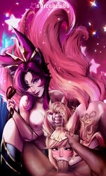 ahri blowjob fellatio femdom forced forced_oral fox fox_ears fox_tail hair_pull huge_cock league_of_legends leash leash_pull makeup rakkan star_guardian_ahri star_guardian_series star_guardian_xayah succubewbs veiny_penis xayah rating:Explicit score:103 user:succubewbs