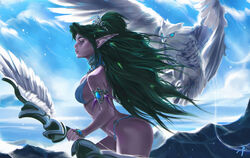 1girls blue_eyes bow bra collar diadem earrings elf female female_only gem green_hair night_elf nonude owl pointy_ears taiss14 tattiart tyrande_whisperwind warcraft world_of_warcraft rating:Questionable score:69 user:punto