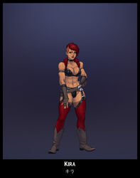 2d abs bare_midriff belt biceps big_breasts boots breasts busty choker cleavage female female_focus female_only full_body garter_belt hourglass_figure jiggeh josef_axner kira_(mortal_kombat) large_breasts makeup mortal_kombat navel panties red_hair solo standing stockings tagme toned toned_female wide_hips rating:Explicit score:25 user:3ddy_slim