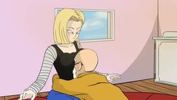 1boy 1girls age_difference android_18 angry animated annoyed bald beard big_breasts blonde_female blonde_hair blue_eyes breast_grab breast_squeeze breasts chuchozepa clothed clothing dragon_ball dragon_ball_super dragon_ball_z duo ear_piercing earrings erect_nipples erect_nipples_under_clothes face_in_breasts facial_hair female fondling head_between_breasts indoors male male_pov master_roshi medium_hair motorboating nipple_bulge nipples no_sound old_man pov shounen_jump smothering sunglasses video rating:Questionable score:199 user:dunno92