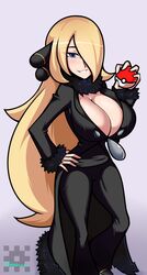 1girls 2021 big_breasts blonde_hair breasts cintia_(pokémon) cleavage cynthia_(pokemon) hair_over_one_eye joeydrawss nintendo pokemon pokemon_dppt signature solo solo_female tagme thin_waist rating:Questionable score:55 user:Matt.Master