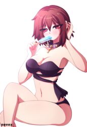 aged_up alternate_version_available artist_name bathing_suit bikini bikini_top brown_hair collar female female_frisk female_only frisk large_breasts midriff nuvex popsicle red_eyes short_hair solo solo_female spiked_collar suggestive_food thighs underfell undertale undertale_au white_background rating:Questionable score:263 user:Frisk_Dreemurr