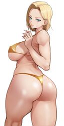 1girls alternate_version_available android_18 blonde_hair blue_eyes cameltoe cleavage curvy dragon_ball erect_nipples female huge_areolae huge_ass huge_breasts puffy_nipples short_hair thick_lips voluptuous wide_hips yoshi55level yoshio_(55level) rating:Explicit score:210 user:namisos