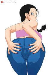 1girls anus ass big_ass dragon_ball dragon_ball_gt dragon_ball_z female female_only fully_clothed krabby_(artist) looking_at_viewer looking_back solo spread_ass spread_ass_under_clothes videl rating:Questionable score:86 user:justausername