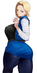 1girls alternate_version_available android_18 blonde_hair blue_eyes cameltoe cleavage curvy dragon_ball erect_nipples female huge_areolae huge_ass huge_breasts puffy_nipples short_hair thick_lips voluptuous wide_hips yoshi55level yoshio_(55level) rating:Explicit score:208 user:namisos