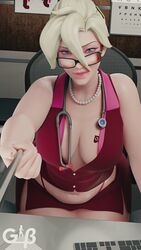 1girls 3d absurd_res big_breasts blender blizzard_entertainment blonde_hair blue_eyes branded branding_mark breasts busty cleavage curvy female female_only fully_clothed generalbutch glasses hi_res large_breasts looking_at_viewer mercy milf older_female overwatch plump pudge qos queen_of_spades queen_of_spades_symbol revealing_clothes selfie selfie_stick slightly_chubby solo spade spade_tattoo tattoo thong venus_body voluptuous whale_tail rating:Questionable score:318 user:justausername