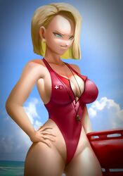 1girls android_18 blonde blonde_hair blue_eyes cameltoe cleavage curvy dragon_ball elitenappa erect_nipples female huge_areolae huge_ass huge_breasts puffy_nipples realistic short_hair thick_lips voluptuous wide_hips yellow_hair rating:Explicit score:102 user:Hayley