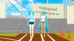 2girls 3d animated artist_name blue_hair bouncing_breasts breast_expansion breasts clothing expansion female female_only flashing hatsune_miku huge_breasts hyper_breasts imbapovi jump_rope jumping large_ass long_video longer_than_30_seconds longer_than_one_minute multiple_girls nipples pull_ups push-up running self_fondle shirt_lift short_shorts shower sound tagme tan_skin tank_top tanline trampoline twintails video vocaloid workout yoga_ball rating:Questionable score:92 user:Dragonballgt9999