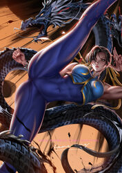 1girls abs breasts chun-li cleavage female female_only liang_xing spread_legs street_fighter thick_thighs wide_hips rating:Questionable score:144 user:justausername