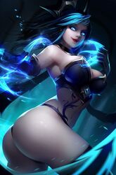 big_ass big_breasts blue_eyes blue_hair claws death_sworn_series evelynn glowing_eyes glowing_markings league_of_legends no_eyewear realistic red_lipstick riot_games shadow_evelynn smile smiling tagme tattoo thick_thighs thighhighs thong rating:Explicit score:163 user:Hantise