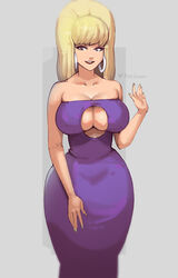 1girls big_hair blonde_hair bouffant breast_squish breasts cleavage cleavage_cutout curvaceous curvy curvy_figure disney disney_channel dress ear_piercing earrings female female_focus female_only gravity_falls greeting huge_breasts looking_at_viewer pacifica_northwest phat_smash simple_background solo solo_female solo_focus straight_hair teased_hair thick_thighs underboob updo voluptuous wide_hips rating:Explicit score:438 user:GaspinJojo