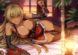 1girls absurdres bangs big_breasts black_gloves blonde_hair blush breasts cleavage cluseller commission cup dark-skinned_female dark_skin dress drinking_glass elbow_gloves eyebrows_visible_through_hair female fingerless_gloves fire_emblem fire_emblem:_the_binding_blade gloves highres huge_filesize igrene_(fire_emblem) large_breasts long_hair looking_at_viewer nintendo open_mouth red_dress revision skeb_commission smile solo thighhighs wine_glass yellow_eyes rating:Safe score:54 user:kris923