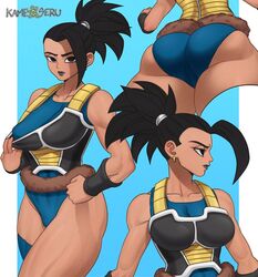 1girls armor ass big_ass black_eyes black_hair black_lips breasts dark-skinned_female dark_skin dragon_ball dragon_ball_super female female_only female_saiyan kale kamekuzu kameseru large_ass leotard lipstick saiyan saiyan_armor saiyan_tail solo tail thick_thighs universe_6/universe_7 universe_6_saiyan/universe_7_saiyan rating:Questionable score:272 user:VoyeurX