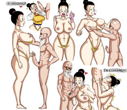 1boy 1boy1girl 1girls :>= abs areolae big_breasts big_penis black_hair blowjob blush breast_grab breast_squeeze cheating cheating_wife chichi condom_packet_strip crotchless_panties curvy dirty_old_man dragon_ball dragon_ball_z ear_piercing earrings fellatio hair_bun handjob heart hourglass_figure huge_breasts huge_cock kiss_mark kiss_mark_on_penis kiss_marks male/female master_roshi milf netorare nipples oral_sex panarandom penis penis_worship pubic_hair thick_thighs rating:Explicit score:201 user:PanaRandom