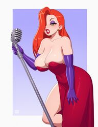 1girls absurdres big_breasts breasts cleavage disney female female_only highres jessica_rabbit large_breasts looking_at_viewer rizdraws solo who_framed_roger_rabbit rating:Questionable score:249 user:justausername