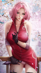 1girls bare_shoulders big_breasts blush bob_cut cherry_blossoms clothed clothing dress dress_lift elbow_pads female female_focus female_only fully_clothed gloves green_eyes headband holding_object kunai large_breasts lips lipstick makeup medium_hair naruto naruto:_the_last naruto_(series) naruto_shippuden nature ninja no_pants outdoors outside pale-skinned_female pale_skin panties pink_hair pink_lips pink_lipstick pink_panties pinup pose realistic sakura_haruno shoulder_length_hair shounen_jump solo solo_female solo_focus thighs voluptuous windwalker rating:Questionable score:201 user:pennyken