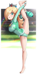 1girls adapted_costume bare_legs barefoot blonde_hair blue_eyes breasts club covered_navel crown female female_only flexible full_body fully_clothed gonzarez hair_over_one_eye highres leotard lips long_hair long_sleeves looking_at_viewer mario_(series) mario_and_sonic_at_the_olympic_games nintendo object_request on_model princess_rosalina sleeved_leotard solo splits standing standing_on_one_leg star_(symbol) vertical_splits weapon rating:Explicit score:124 user:Doctorvalmont