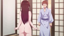 1boy 1boy1girl 1girls animated ass bathhouse bathrobe completely_nude_female exposing_self japanese_house kanojo_okarishimasu kinoshita_kazuya large_ass larger_male light-skinned_female long_hair maplestar mizuhara_chizuru naked naked_female nude nude_female pale-skinned_female pale_skin pink_robe presenting presenting_breasts presenting_pussy robe_down robe_drop ryokan self_exposure showing showing_breasts showing_off showing_pussy sliding_doors small_ass tatami thighhighs undressing undressing_self wide_hips rating:Explicit score:210 user:deusofet